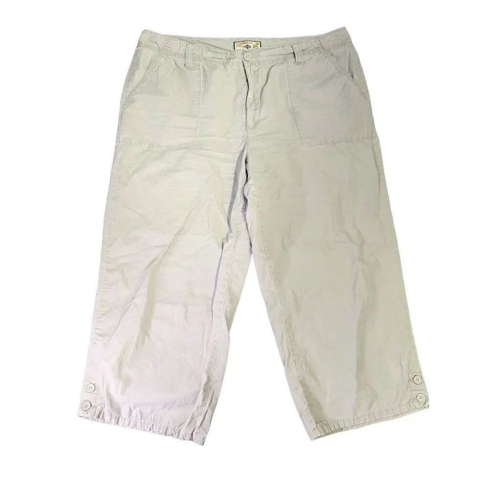 Caribbean Joe Cargo Cropped Khaki Pants Women's 14